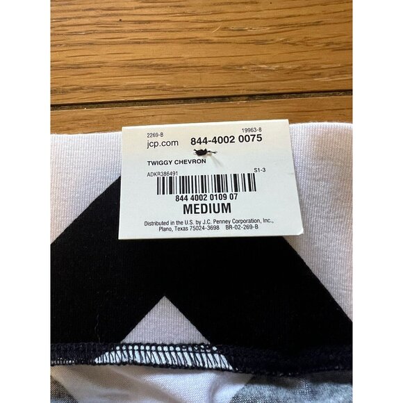 ANA Maxi Skirt Women Medium Black White Twiggy Chevron Elastic Waist Classic‎ - Picture 6 of 9